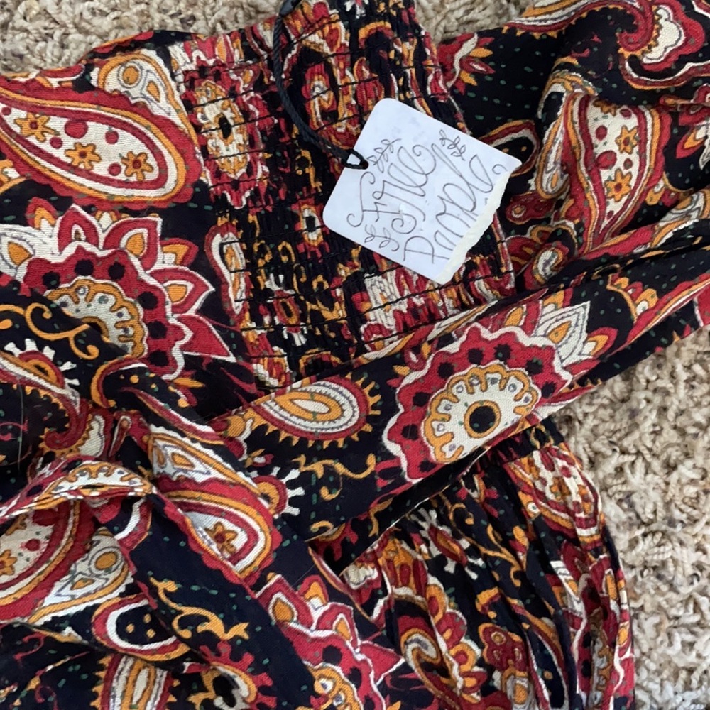 Free People paisley wide leg flare pants